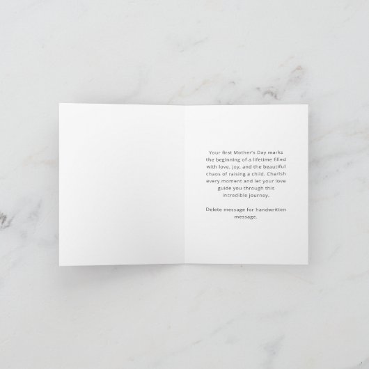 最初の母の日牡丹の花の写真 カード (内部)