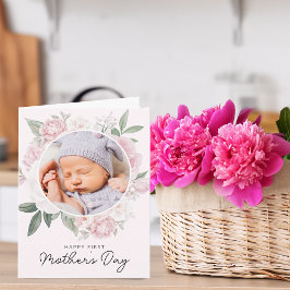 最初の母の日牡丹の花の写真 カード