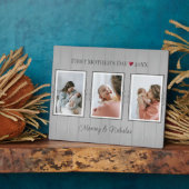 最初の母の日 フォト コラージュ 3枚 フォトプラーク (側面)