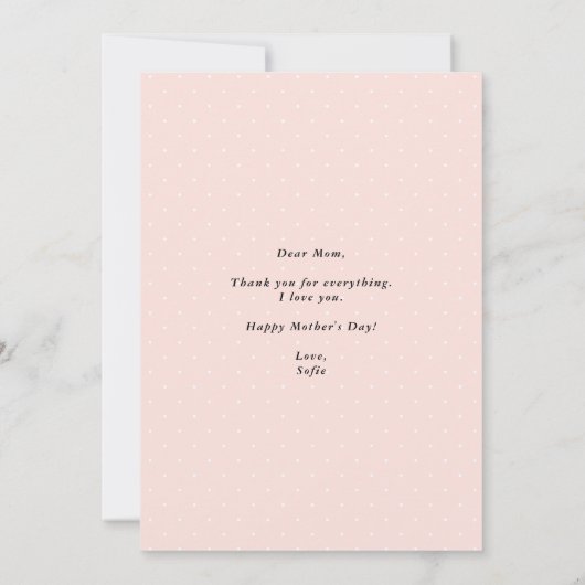 最初の母は永遠の私の友人の脚本 |赤面 サンキューカード (裏面)