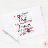 最初の母は永遠の私の友人ブラック スクエアシール (封筒)