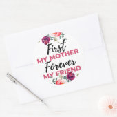 最初の母は永遠の私の友人ブラック ラウンドシール (封筒)