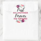 最初の母は永遠の私の友人ブラック ラウンドシール (バッグ)