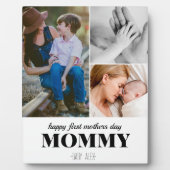 最初の母親の日かわいい3フォトコラージュの額 フォトプラーク (正面)