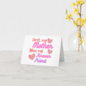 最初の母、今は永遠の友パーソナライズされた カード (黄色い花)