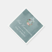 最初の海マルサラフローラモノグラム スタンダードカクテルナプキン (角)