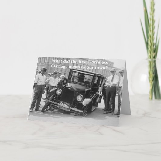 最初の無軌道の馬車 カード (正面)