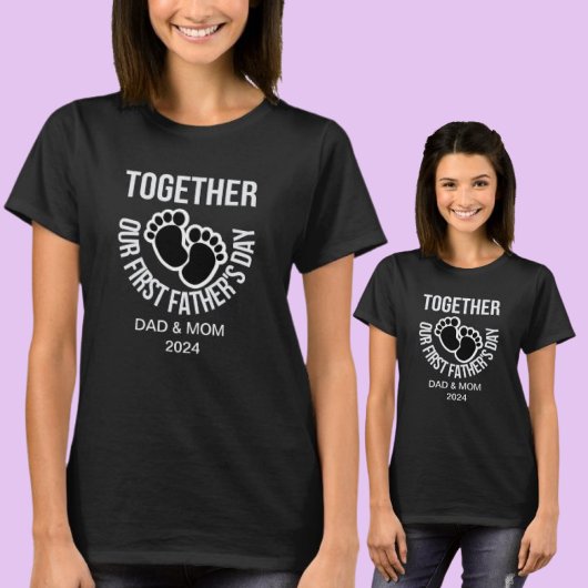 最初の父の日を一緒にパーソナライズ Tシャツ