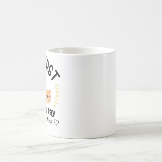 最初の父の日2023，名パーソナライズされた前 コーヒーマグカップ (中央)