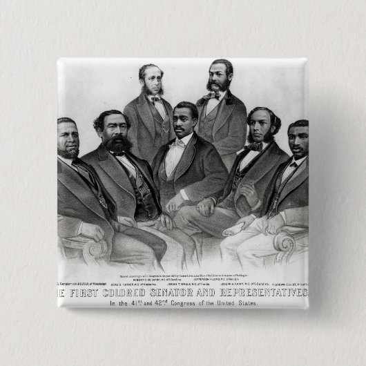 最初の着色された上院議員および代表 缶バッジ (正面)