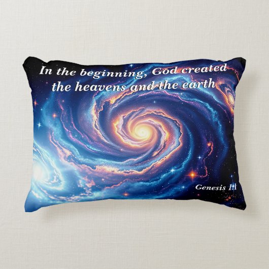 最初の神と創造の聖句 アクセントクッション (正面)