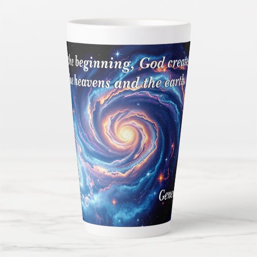 最初の神と創造の聖句 カフェラテマグ (正面)