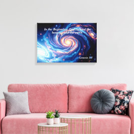 最初の神と創造の聖句 キャンバスプリント
