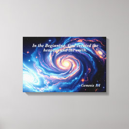 最初の神と創造の聖句 キャンバスプリント