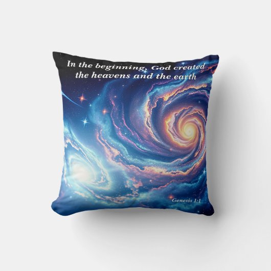 最初の神と創造の聖句 クッション (正面)