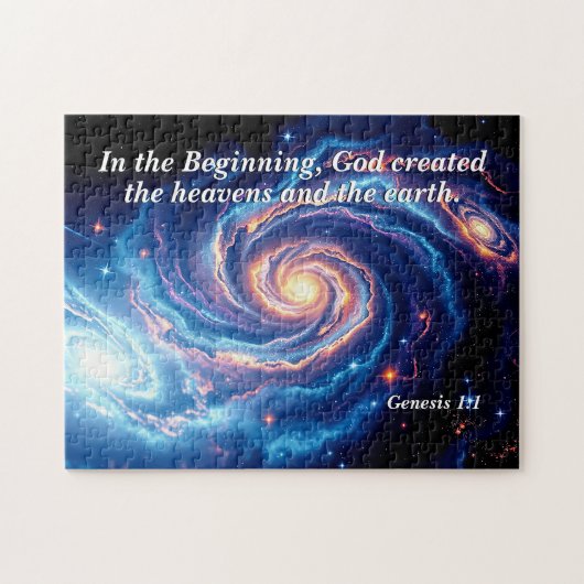 最初の神と創造の聖句 ジグソーパズル (横)