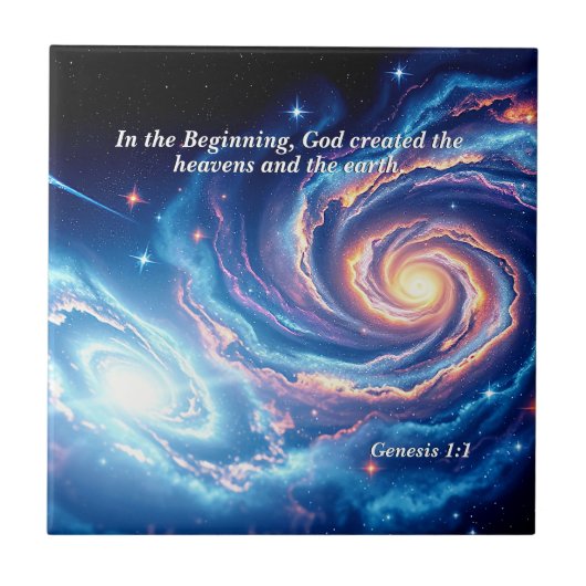 最初の神と創造の聖句 タイル (正面)