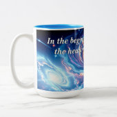 最初の神と創造の聖句 ツートーンマグカップ (左)