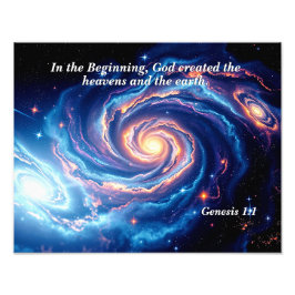 最初の神と創造の聖句 フォトプリント           