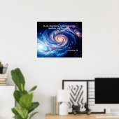 最初の神と創造の聖句 ポスター (ホームオフィス)