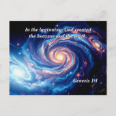 最初の神と創造の聖句 ポストカード (正面)