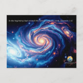 最初の神と創造の聖句 ポストカード (正面)