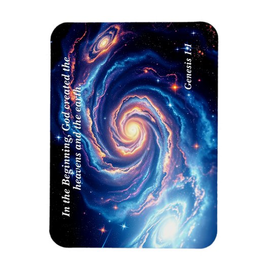 最初の神と創造の聖句 マグネット (縦)