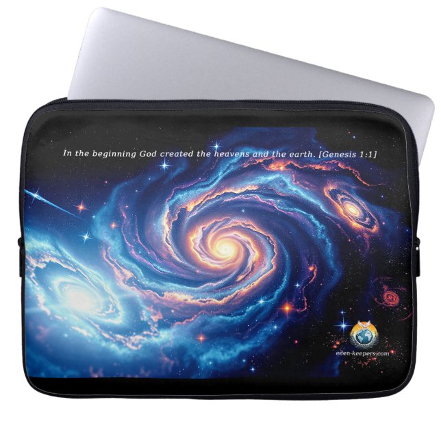 最初の神と創造の聖句 ラップトップスリーブ (正面)