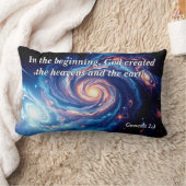 最初の神と創造の聖句 ランバークッション (ブランケット)