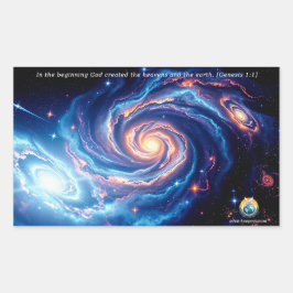 最初の神と創造の聖句 長方形シール