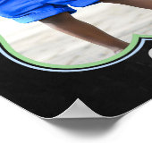 最初の第1の第2の誕生日チョークボードのサイン少年 ポスター (角)