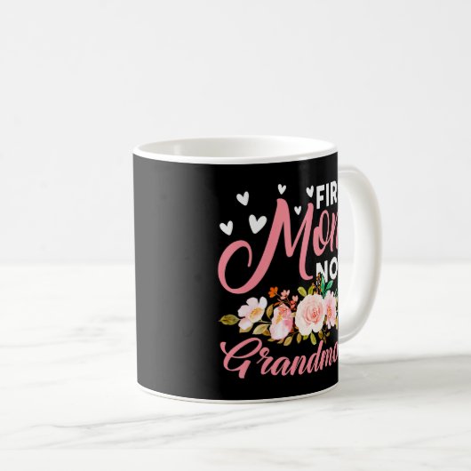 最初の素晴らし母は今グランドママ家族のマッチングmot コーヒーマグカップ (正面右)