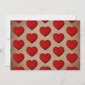 最初の素朴バレンタインデーの赤いハート シーズンカード (裏面)