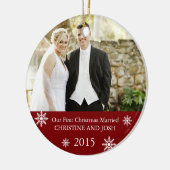 最初の結婚したカスタマイズ可能なクリスマス装飾 セラミックオーナメント (左)