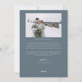 最初の結婚したクリスマスの新しい写真石板ブルー シーズンカード (裏面)