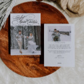 最初の結婚したクリスマスの新婚フォトホワイト シーズンカード