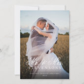 最初の結婚したクリスマスのMr.とMrs.フルフォト シーズンカード (正面)