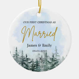 最初の結婚したクリスマスオーナメント結婚したオーナメント セラミックオーナメント