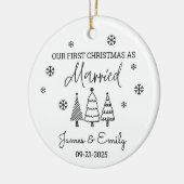 最初の結婚したクリスマスオーナメント結婚したオーナメント セラミックオーナメント (左)