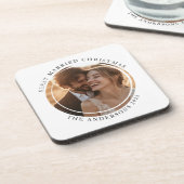 最初の結婚したクリスマスカスタムの写真 コースター (左側)