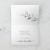 最初の結婚したクリスマスフォトの葉を折り畳み カード (内部)