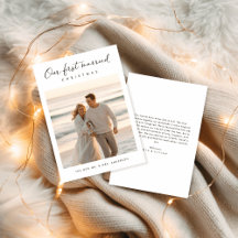 最初の結婚したクリスマス海岸写真