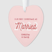 最初の結婚したクリスマス装飾 |たった今結婚しました オーナメント (正面)
