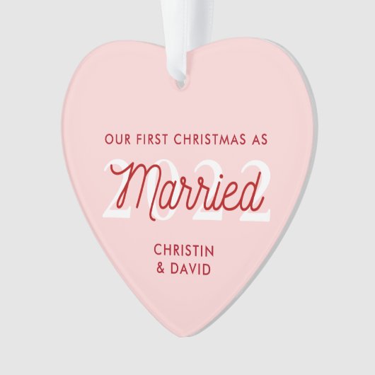 最初の結婚したクリスマス装飾 |たった今結婚しました オーナメント (正面)