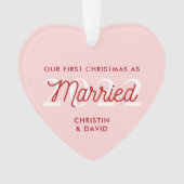 最初の結婚したクリスマス装飾 |たった今結婚しました オーナメント (正面)