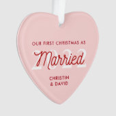 最初の結婚したクリスマス装飾 |たった今結婚しました オーナメント (正面)