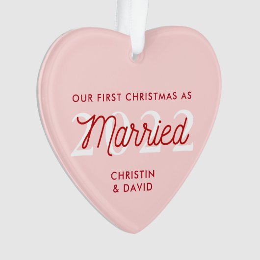 最初の結婚したクリスマス装飾 |たった今結婚しました オーナメント (正面)