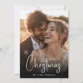 最初の結婚したクリ結婚スマスの写真 シーズンカード (正面)