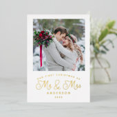 最初の結婚したクリ結婚スマス発表 箔シーズンカード (立ち正面)