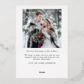 最初の結婚したクリ結婚スマス発表 箔シーズンカード (裏面)